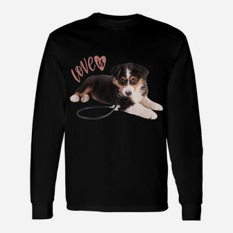 Australian Shepherd Shirt Aussie Mom Dad Love Dog Pet Tee Sweatshirt Unisex Long Sleeve | Crazezy UK
