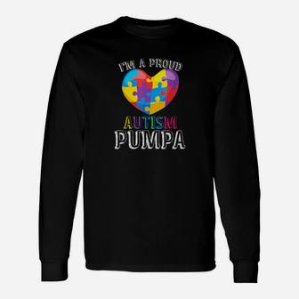 For Autism Pumpa Cute Puzzle Heart Awareness Long Sleeve T-Shirt - Monsterry AU