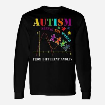 Autism See The World From Different Angles Long Sleeve T-Shirt - Monsterry UK