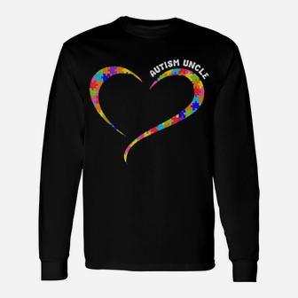 Autism Uncle Autism Awareness Autistic Long Sleeve T-Shirt - Monsterry