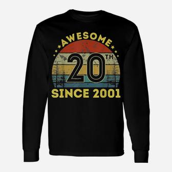 Awesome Since 2001 Distressed 20Th Birthday 20 Yrs Old Long Sleeve T-Shirt - Monsterry AU