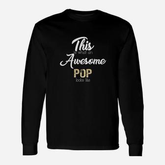 Awesome Pop Gift Grandfather From Granddaughter Grandson Unisex Long Sleeve | Crazezy DE
