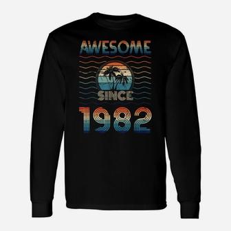Awesome Since 1982 40 Vintage Birthday Gifts 40 Year Old Unisex Long Sleeve | Crazezy