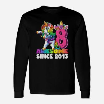 Awesome Since 2013 Unicorn 8Th Birthday Unisex Long Sleeve | Crazezy