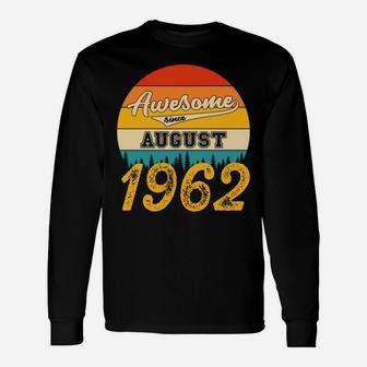 Awesome Since August 1962 59 Years Old Birthday Vintage Unisex Long Sleeve | Crazezy