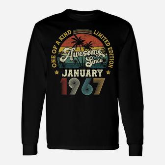 Awesome Since January 1967 Vintage 55Th Birthday Unisex Long Sleeve | Crazezy AU