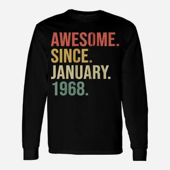 Awesome Since January 1968, 52 Years Old, 52Nd Birthday Gift Zip Hoodie Unisex Long Sleeve | Crazezy AU