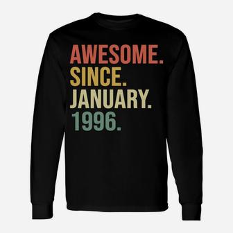 Awesome Since January 1996, 24 Years Old, 24Th Birthday Gift Unisex Long Sleeve | Crazezy
