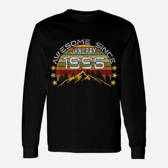 Awesome Since January 1996 25Th Birthday Gift 25 Years Unisex Long Sleeve | Crazezy