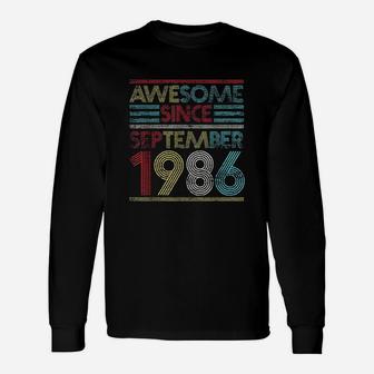 Awesome Since September 1986 Bday Gifts 35Th Birthday Unisex Long Sleeve | Crazezy CA
