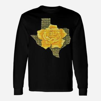 Awesome Yellow Rose Of Texas Pattern Flower Unisex Long Sleeve | Crazezy