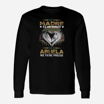 Baby Footprint Ser Madre Es Un Honor Ser Abuela No Tiene Precio Sunset Long Sleeve T-Shirt - Thegiftio UK