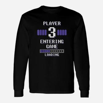 Baby Loading New Player 3 Reveal Art Gifts Unisex Long Sleeve | Crazezy