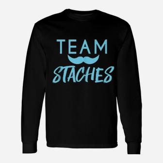 Baby Shower Gender Reveal Team Staches Long Sleeve T-Shirt - Monsterry CA