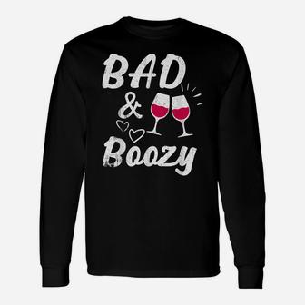 Bad And Boozy Funny Saint Patrick Day Drinking Gift Unisex Long Sleeve | Crazezy