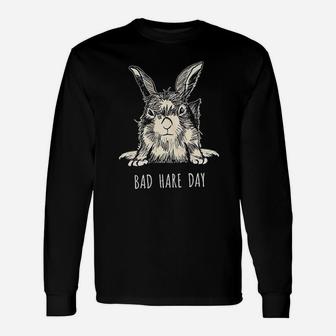 Bad Hare Day Easter Bunny Unisex Long Sleeve | Crazezy