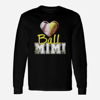 Ball Mimi Softball Baseball Long Sleeve T-Shirt - Thegiftio
