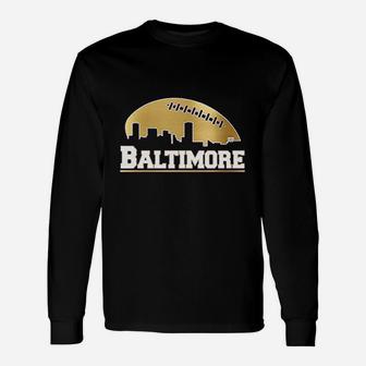 Baltimore Football City Skyline Unisex Long Sleeve | Crazezy UK