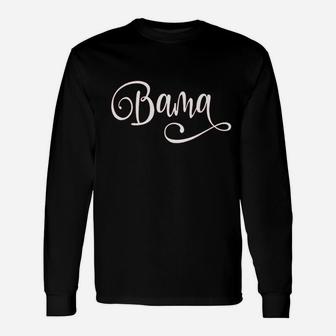 Bama White Fancy Script Alabama Long Sleeve T-Shirt - Thegiftio UK