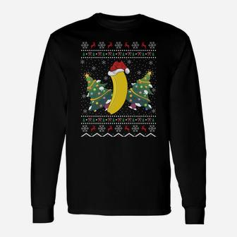 Banana Lover Xmas Gift Ugly Banana Christmas Sweatshirt Unisex Long Sleeve | Crazezy