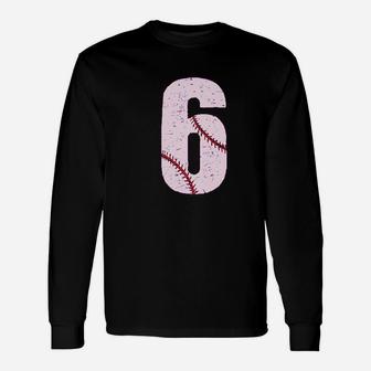 Baseball 6Th Birthday Gift For Six Year Old Unisex Long Sleeve | Crazezy CA