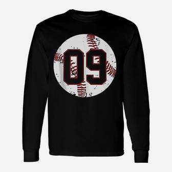 Baseball Number 09 Long Sleeve T-Shirt - Thegiftio UK
