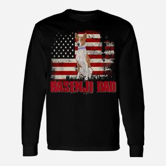 Basenji Dad American Flag 4Th Of July Dog Lovers Unisex Long Sleeve | Crazezy DE
