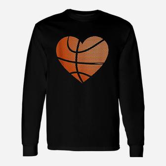 Basketball Ball Love Heart Mom Dad Sports Player Fun Gift Unisex Long Sleeve | Crazezy UK