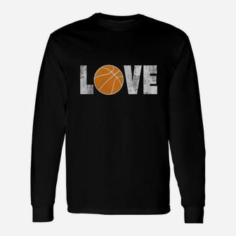 Basketball Love Distressed T-shirt Long Sleeve T-Shirt - Thegiftio UK