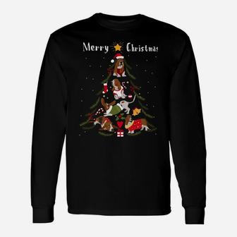 Basset Hound Christmas Tree Xmas Dog Lover Sweatshirt Unisex Long Sleeve | Crazezy