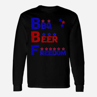 Bbq Beer Freedom Usa Party 4Th Of July Vintage Long Sleeve T-Shirt - Monsterry CA