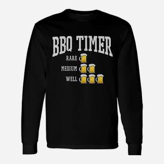 Bbq Timer Grill Chef Grilling Cooking Beer Lover Long Sleeve T-Shirt - Thegiftio UK