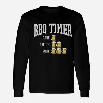 Bbq Timer Grill Chef Grilling Cooking Beer Lover Long Sleeve T-Shirt - Thegiftio UK