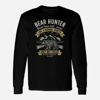 Bear Hunter Vintage Hunting Funny Hunters Definition Unisex Long Sleeve | Crazezy DE