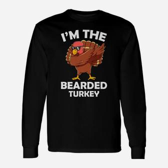 Bearded Turkey Family Group Matching Thanksgiving Party Gift Unisex Long Sleeve | Crazezy CA