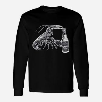 Beer Drinking Lobster Craft Beer Beach Vacation Gift Unisex Long Sleeve | Crazezy