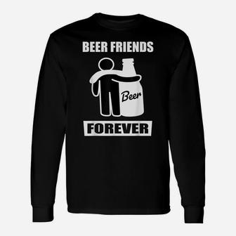 Beer Friends Forever - Funny Stick Figure Beer Bottle Hug Me Unisex Long Sleeve | Crazezy
