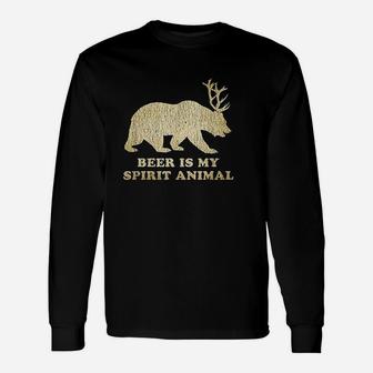 Beer Is My Spirit Animal Bear Unisex Long Sleeve | Crazezy UK