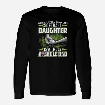 Behind Softball Daughter Is An Dad Unisex Long Sleeve | Crazezy UK