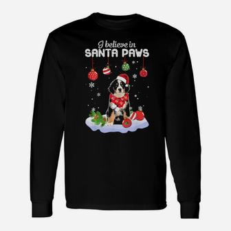 I Believe In Santa Paws Bernese Mountain Long Sleeve T-Shirt - Monsterry AU