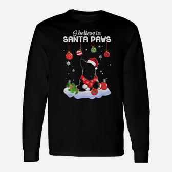 I Believe In Santa Paws Scottish Terrier Long Sleeve T-Shirt - Monsterry