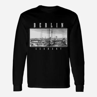 Berlin Germany Skyline Black & White Vintage German Zip Hoodie Unisex Long Sleeve | Crazezy AU