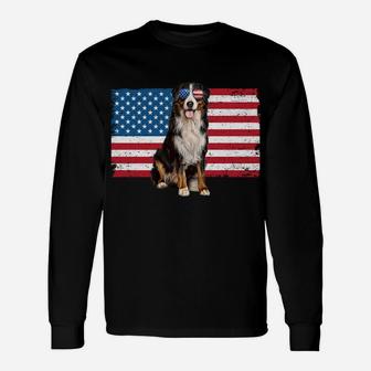 Berner Dad American Flag Dog Lover Owner Bernese Mountain Unisex Long Sleeve | Crazezy CA