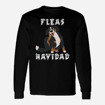 Bernese Mountain Dog Fleas Navidad Funny Dog Christmas Gift Sweatshirt Unisex Long Sleeve | Crazezy