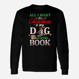 Bernese Mountain My Dog And A Good Book For Xmas Long Sleeve T-Shirt - Monsterry AU
