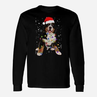 Bernese Mountain Dog Lights Christmas Matching Family Sweatshirt Unisex Long Sleeve | Crazezy