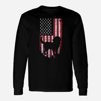 Bernese Mountain Dog Mom Dad Shirts, 4Th Of July American Unisex Long Sleeve | Crazezy DE