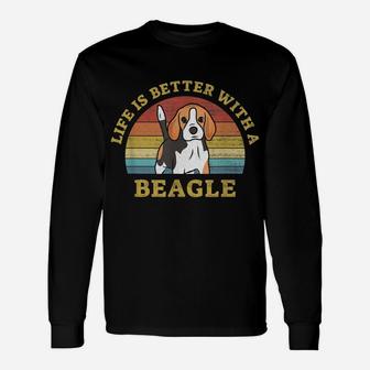Best Beagle Retro Vintage Dog Design Puppy Lover Unisex Long Sleeve | Crazezy