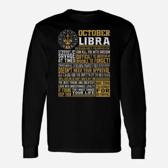 Best Born In October Libra Zodiac Sign T Shirts Men, Women Unisex Long Sleeve | Crazezy