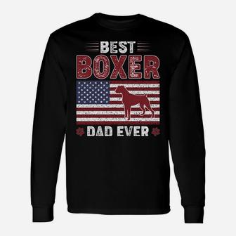 Best Boxer Dad Ever American Flag Dog Dad Unisex Long Sleeve | Crazezy
